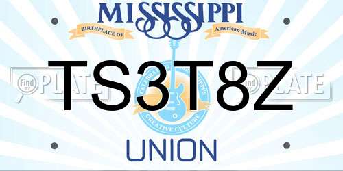 TS3T8Z Mississippi License Plate