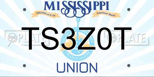 TS3Z0T Mississippi License Plate
