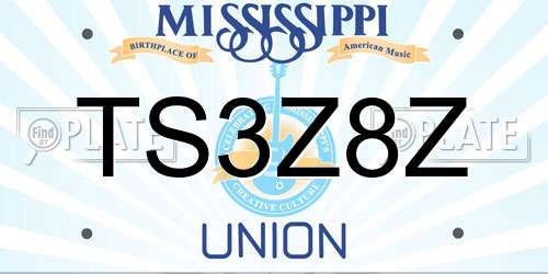 TS3Z8Z Mississippi License Plate