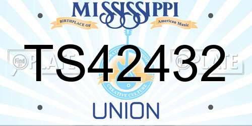 TS42432 Mississippi License Plate
