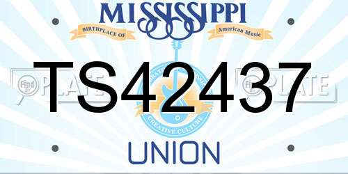 TS42437 Mississippi License Plate