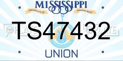 TS47432 Mississippi License Plate