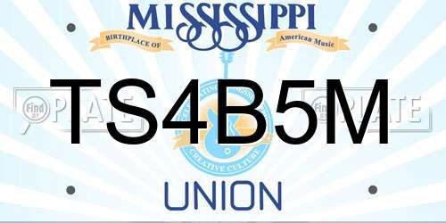 TS4B5M Mississippi License Plate