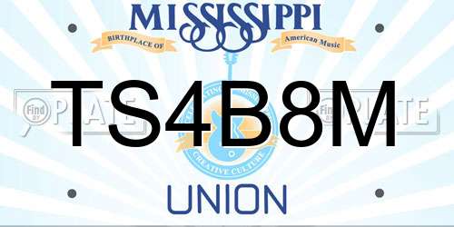 TS4B8M Mississippi License Plate