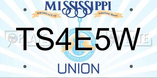 TS4E5W Mississippi License Plate
