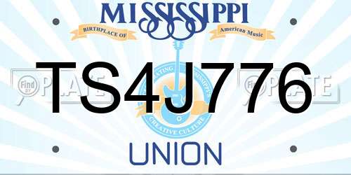 TS4J776 Mississippi License Plate