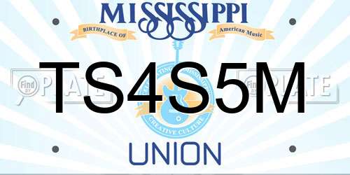 TS4S5M Mississippi License Plate