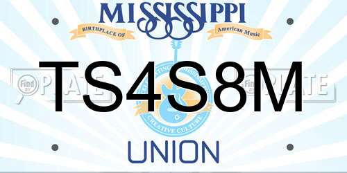 TS4S8M Mississippi License Plate