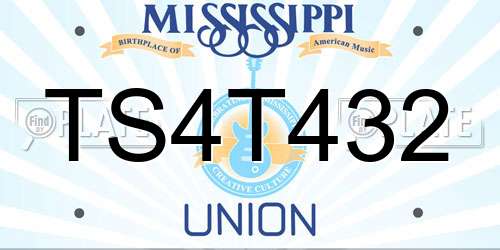 TS4T432 Mississippi License Plate