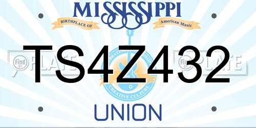 TS4Z432 Mississippi License Plate