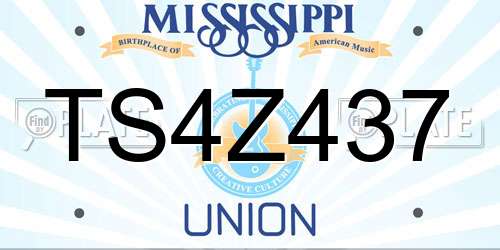 TS4Z437 Mississippi License Plate