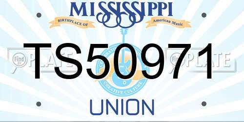 TS50971 Mississippi License Plate