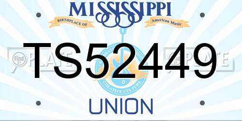TS52449 Mississippi License Plate