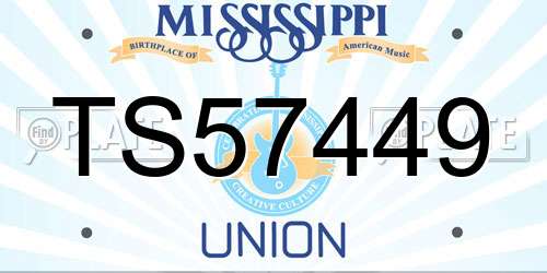 TS57449 Mississippi License Plate