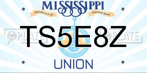TS5E8Z Mississippi License Plate