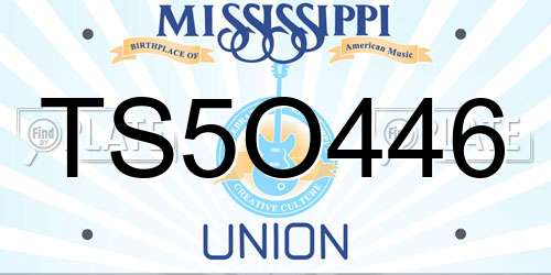 TS5O446 Mississippi License Plate