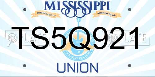 TS5Q921 Mississippi License Plate