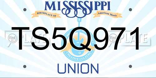 TS5Q971 Mississippi License Plate