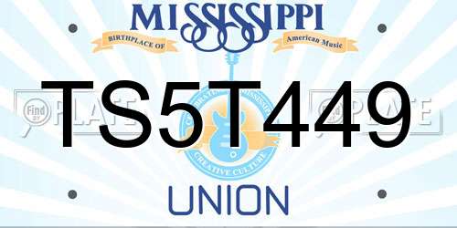 TS5T449 Mississippi License Plate
