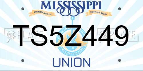 TS5Z449 Mississippi License Plate
