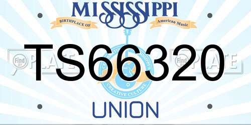 TS66320 Mississippi License Plate