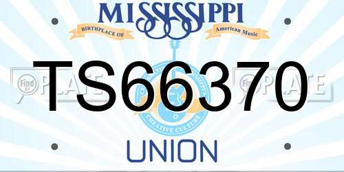 TS66370 Mississippi License Plate