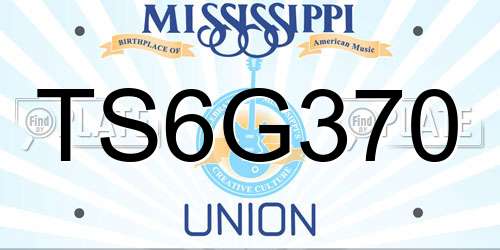 TS6G370 Mississippi License Plate
