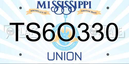TS6O330 Mississippi License Plate