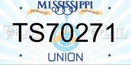 TS70271 Mississippi License Plate