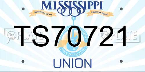 TS70721 Mississippi License Plate