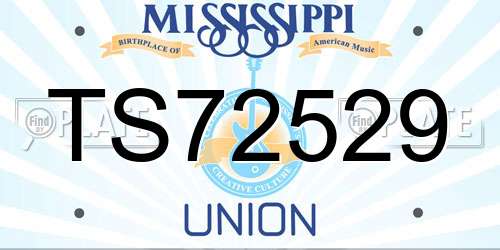 TS72529 Mississippi License Plate