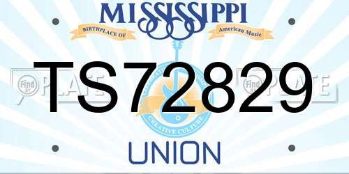 TS72829 Mississippi License Plate