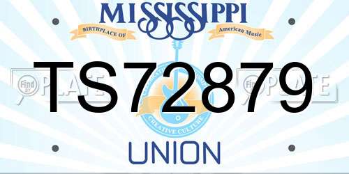 TS72879 Mississippi License Plate