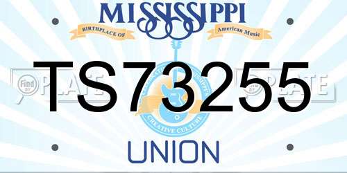 TS73255 Mississippi License Plate