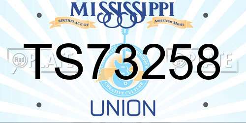TS73258 Mississippi License Plate