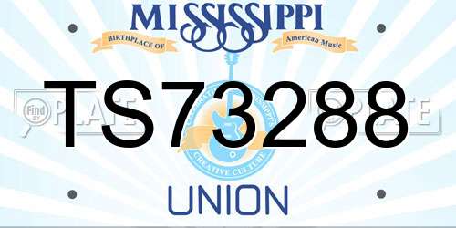 TS73288 Mississippi License Plate