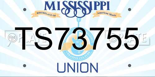 TS73755 Mississippi License Plate