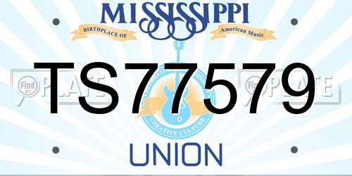 TS77579 Mississippi License Plate