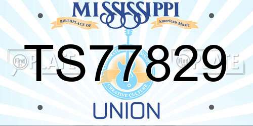 TS77829 Mississippi License Plate