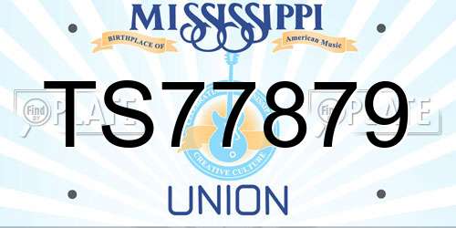 TS77879 Mississippi License Plate