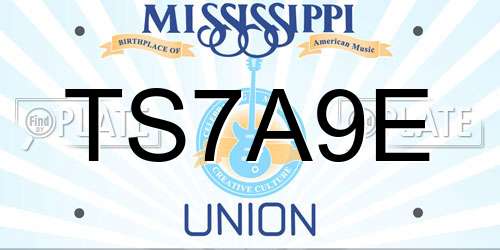 TS7A9E Mississippi License Plate