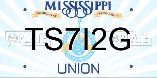 TS7I2G Mississippi License Plate
