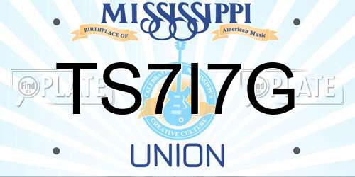 TS7I7G Mississippi License Plate