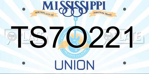 TS7O221 Mississippi License Plate