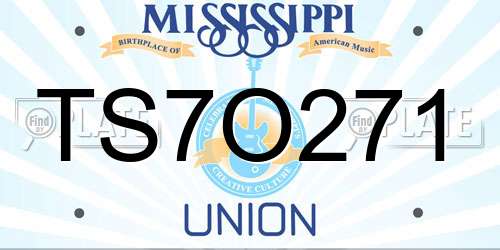 TS7O271 Mississippi License Plate