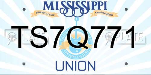 TS7Q771 Mississippi License Plate