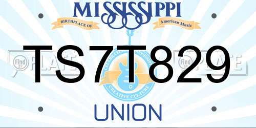 TS7T829 Mississippi License Plate
