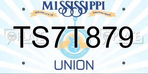 TS7T879 Mississippi License Plate