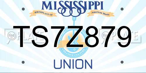 TS7Z879 Mississippi License Plate