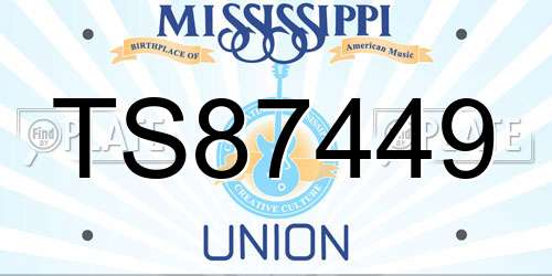 TS87449 Mississippi License Plate